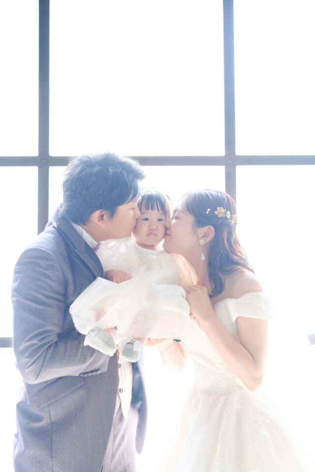 ウエディング　家族写真　スタジオ撮影