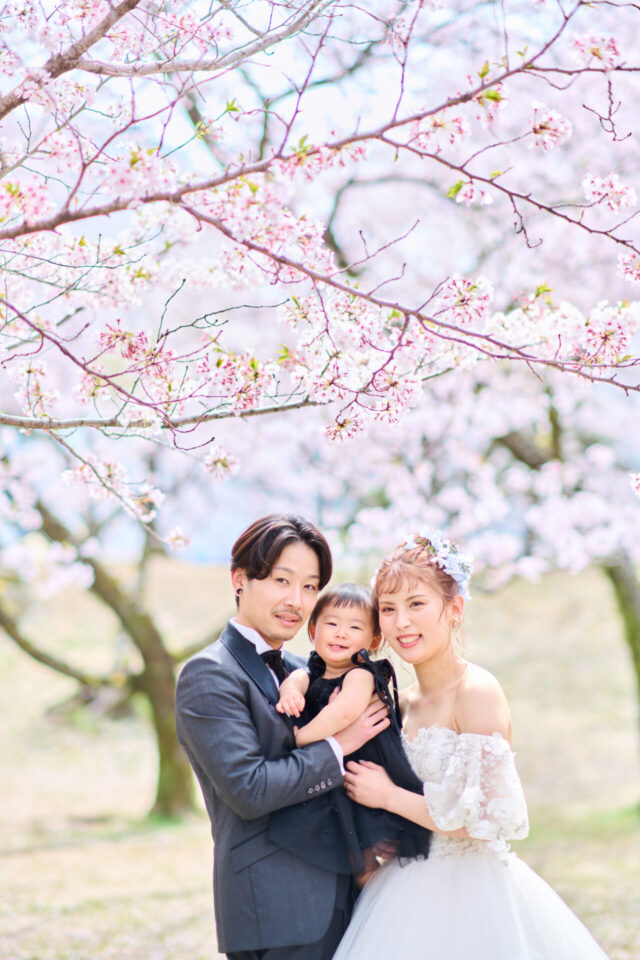 ロケーション撮影　桜　春の季節　家族写真