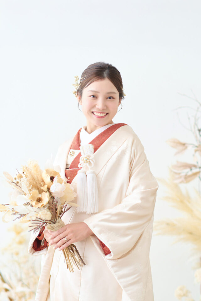 スタジオ撮影　ブーケ　色掛下　白無垢