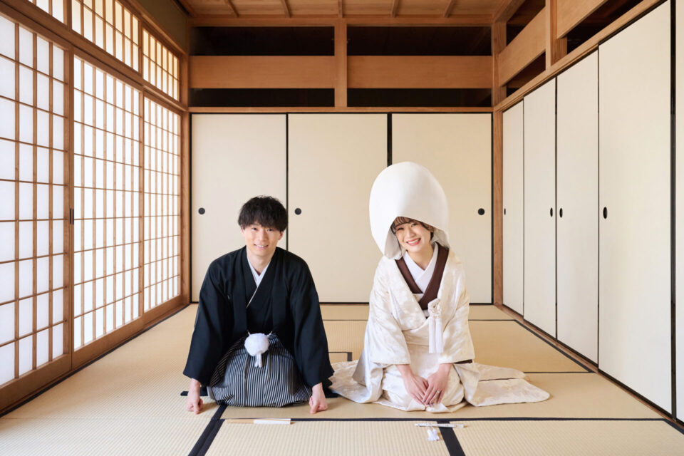 和装　フォトウェディング　徳島　掛下　綿帽子