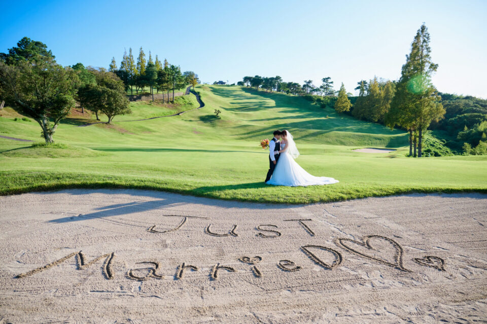 ゴルフ場 フォトウェディング ウェディングドレス